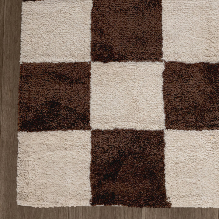 Checkerboard vloerkleed - Blox Bruin