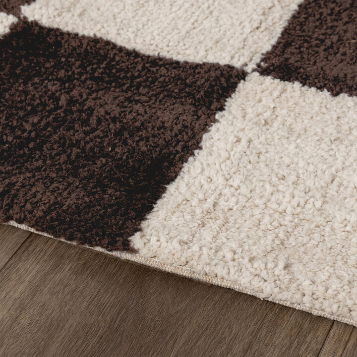 Checkerboard vloerkleed - Blox Bruin