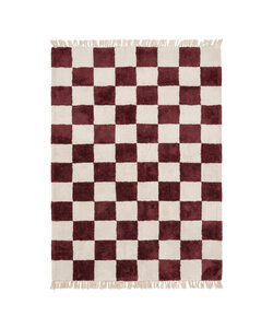 Checkerboard vloerkleed - Blox Fringe Rood