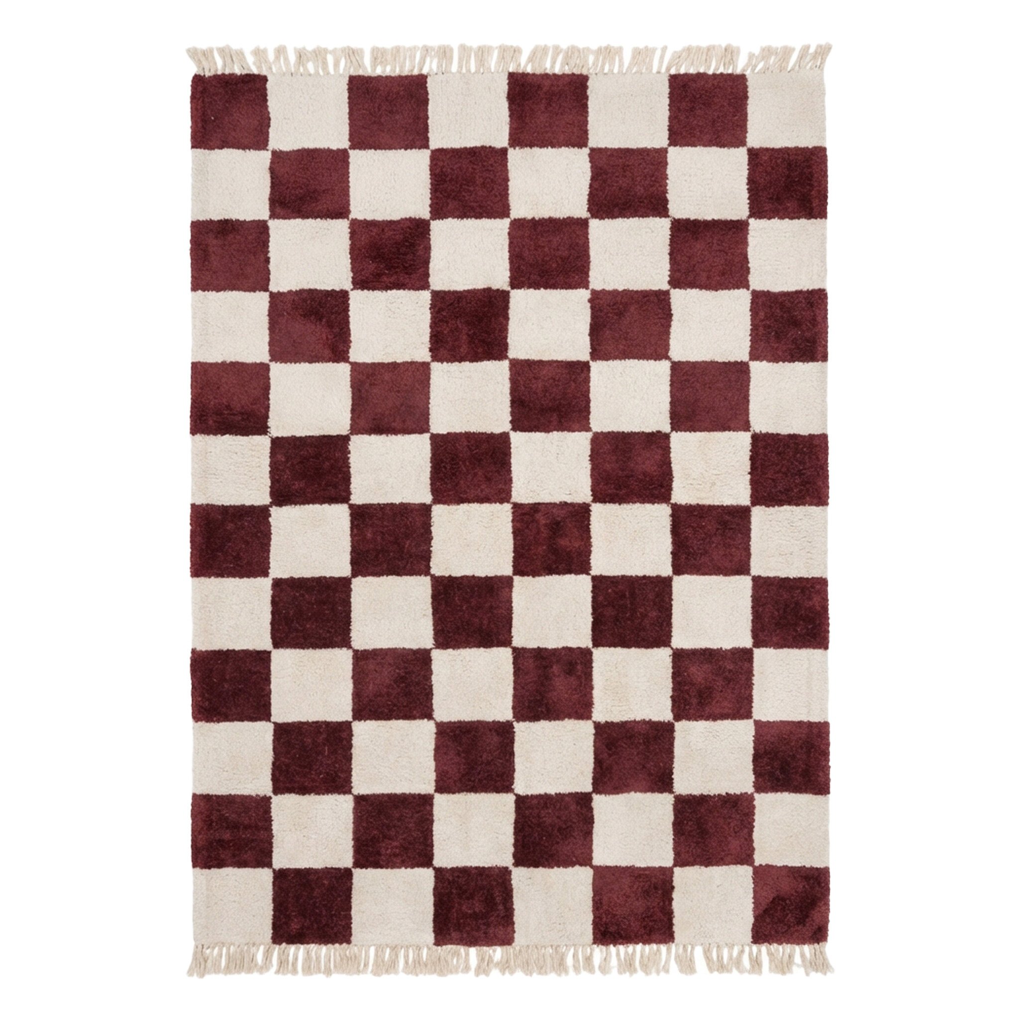 Checkerboard vloerkleed - Blox Fringe Rood - sfeer