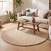 Rond hoogpolig vloerkleed - Lofty Beige - thumbnail