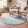 Rond hoogpolig vloerkleed - Lofty Lichtblauw - thumbnail