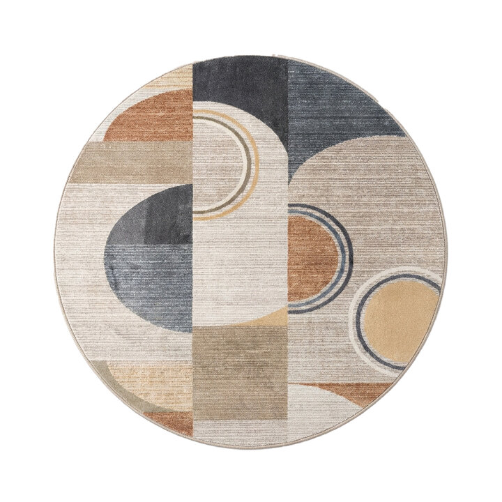 Rond wasbaar vloerkleed - Misha Blocks Multicolor