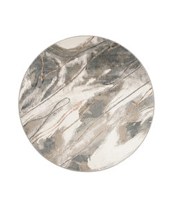 Rond wasbaar vloerkleed - Misha Lines Creme/Grijs