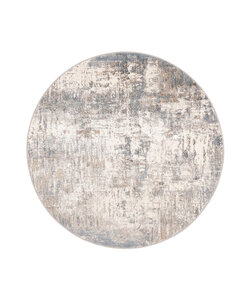 Rond wasbaar vloerkleed - Misha Grunge Creme/Grijs