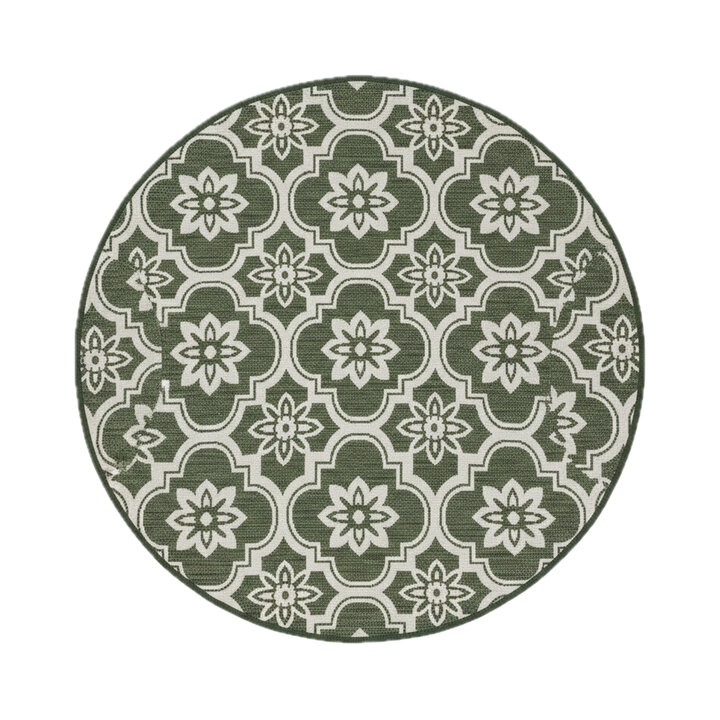 Rond buitenkleed - Rio Flower Groen 