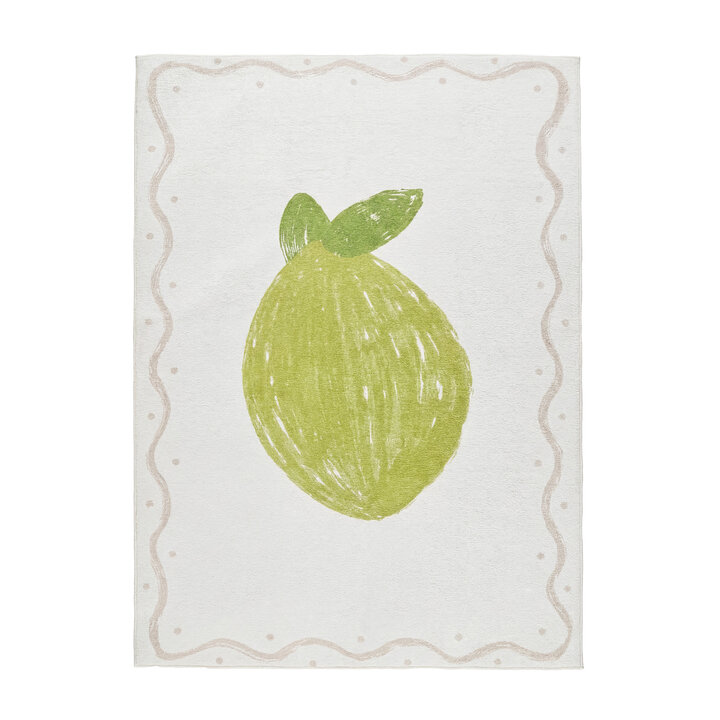 Wasbaar kindervloerkleed - Mick Limoen Groen