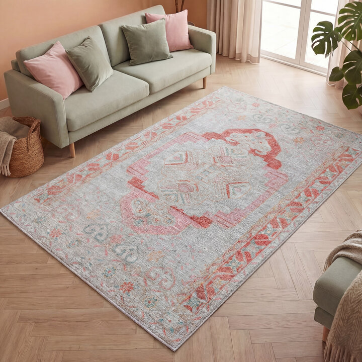 Vintage vloerkleed - Matteo Medaillon Terra/Beige