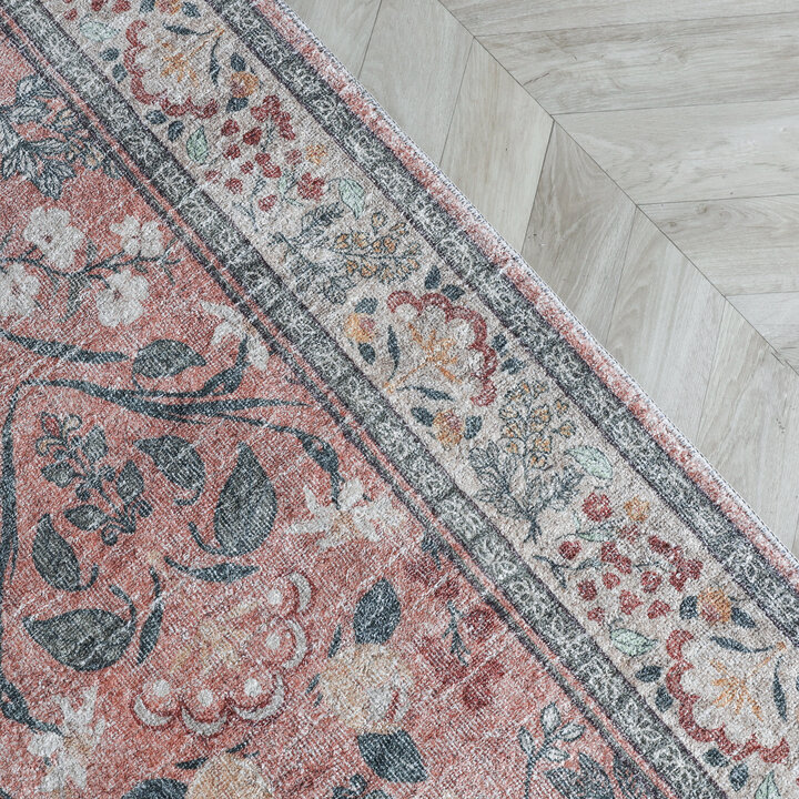 Vintage vloerkleed - Matteo Floral Terra/Beige