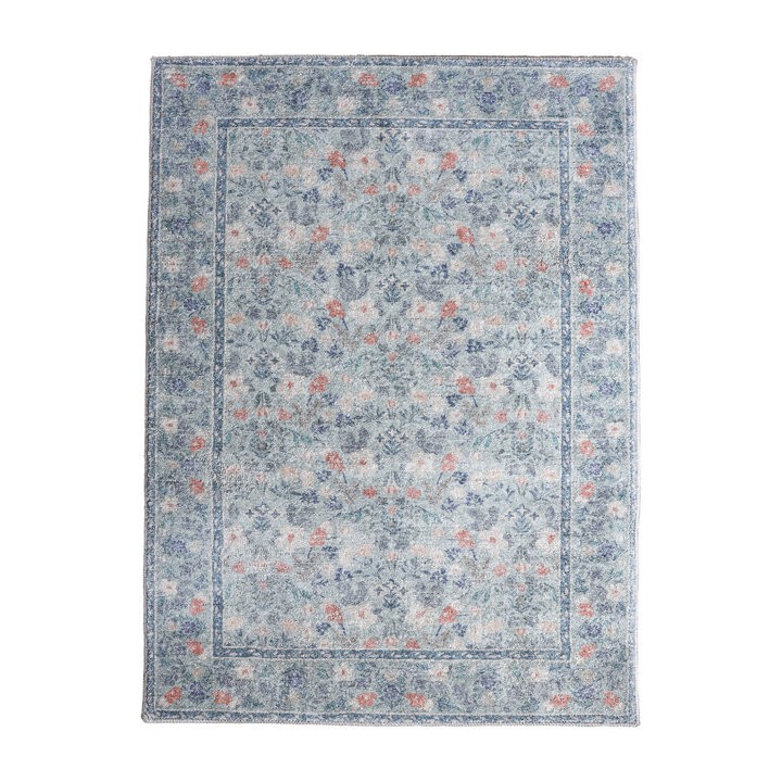 Vintage vloerkleed - Matteo Floral Blauw/Beige