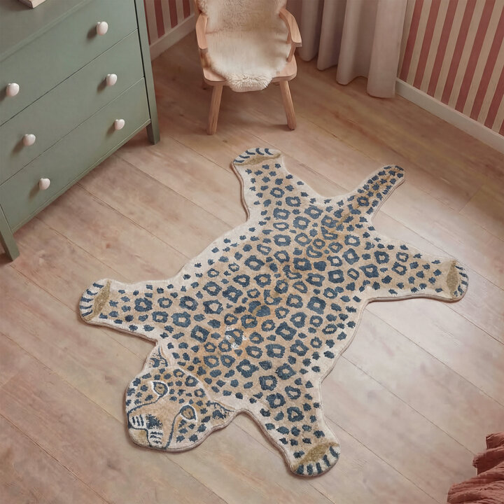 Wasbaar kindervloerkleed - Wild Panter Naturel