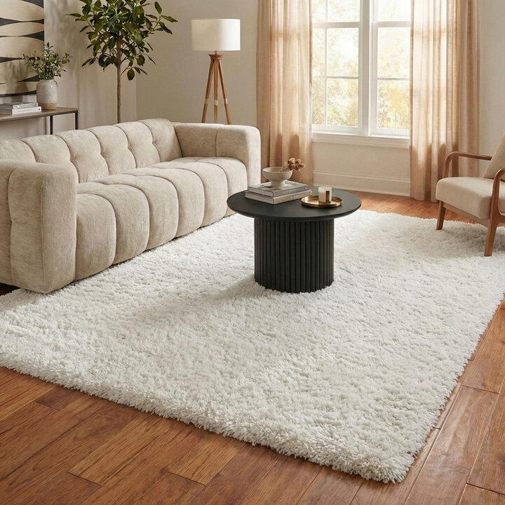 Shaggy vloerkleed - Blaze Wit