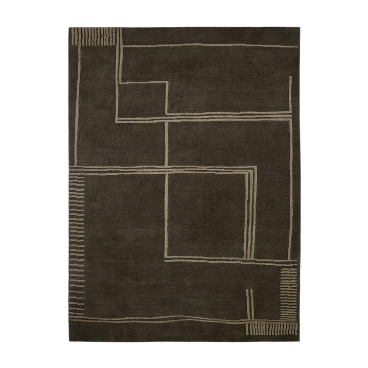 Wollen vloerkleed - Harvey Lines Bruin