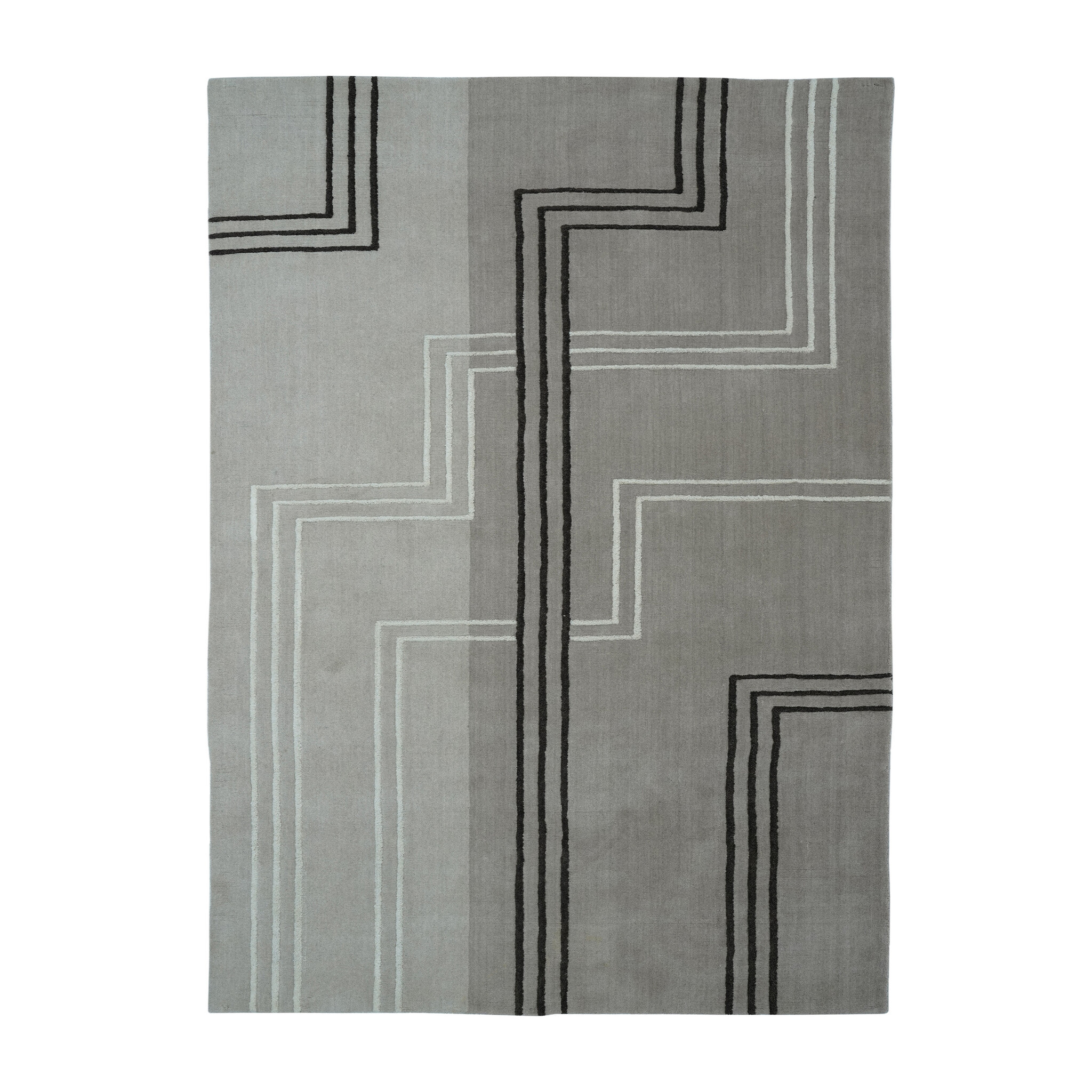 Wollen vloerkleed - Harvey Lines Grijs - sfeer