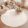 Rond Scandinavisch vloerkleed - Charm Curves Wit - thumbnail