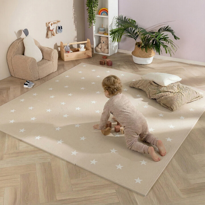 Foam puzzelmat - Alfie XL Stars Grijs/Beige 