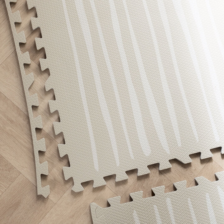 Foam puzzelmat - Alfie XL Stripes Grijs/Beige 