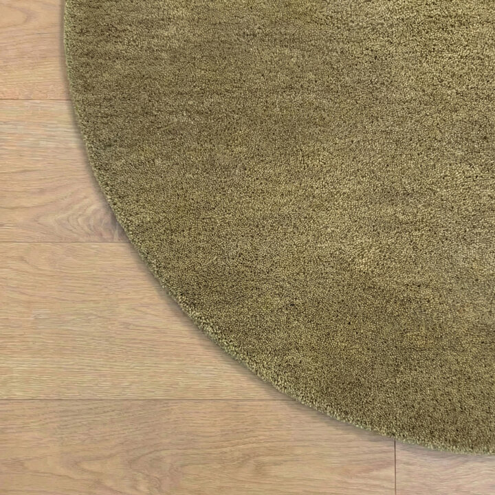Rond wollen vloerkleed - Leone Olijfgroen