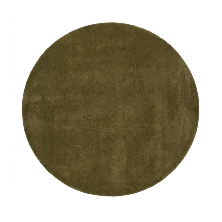 Rond wollen vloerkleed - Leone Groen