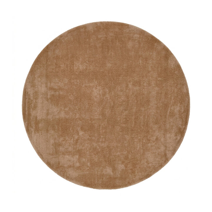 Rond wollen vloerkleed - Leone Bruin