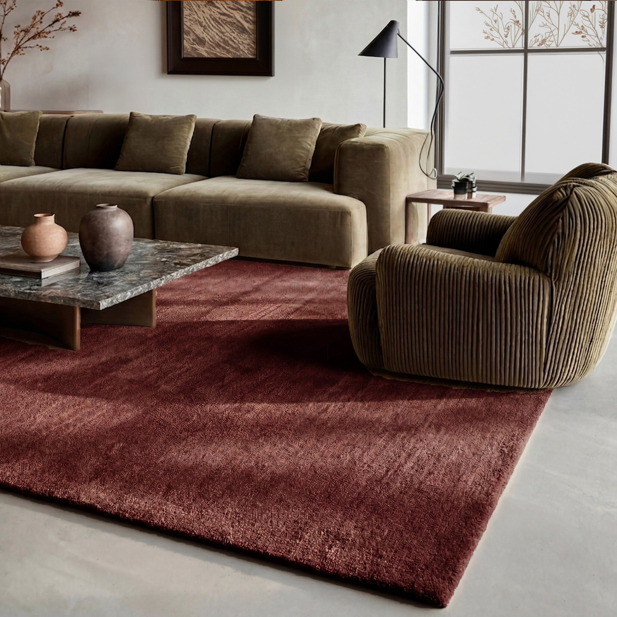 Wollen vloerkleed - Leone Rood