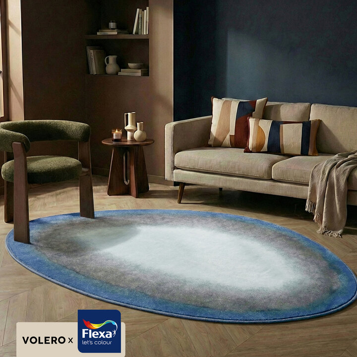 Organisch vloerkleed - Mellow Blauw