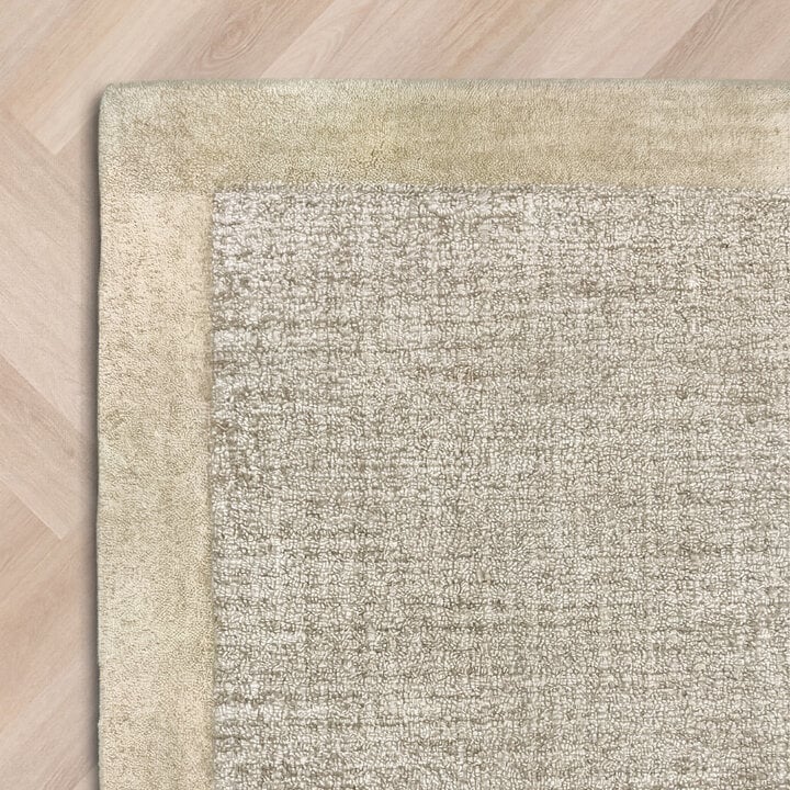 Laagpolig vloerkleed - Elena Border Beige