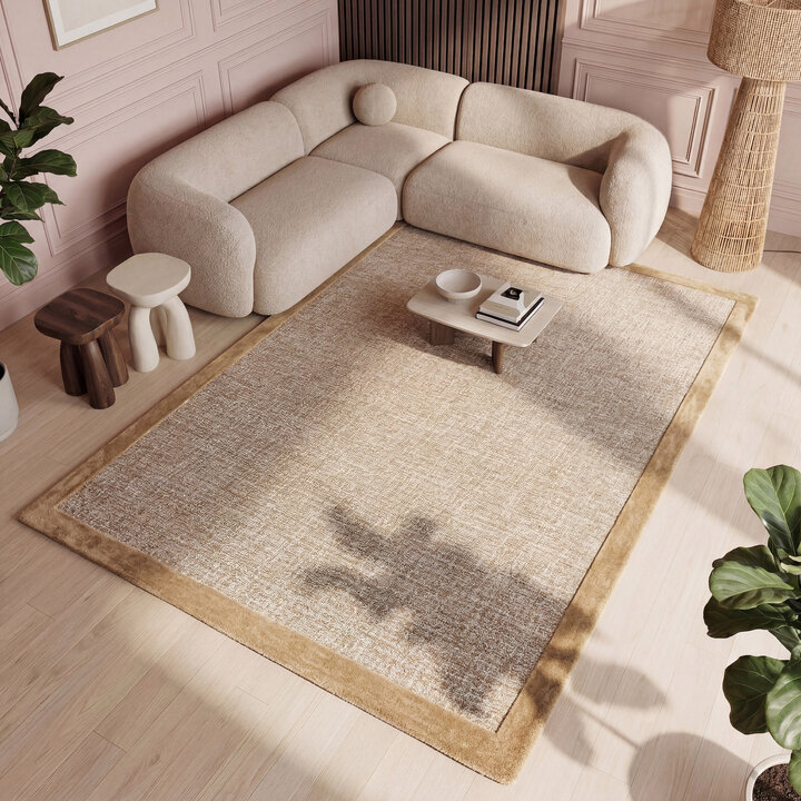 Laagpolig vloerkleed - Elena Border Bruin