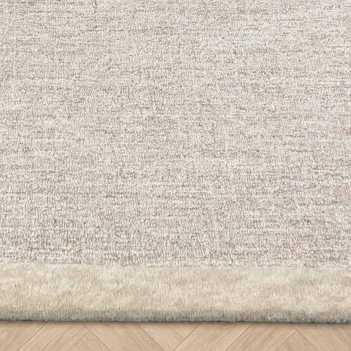Rond vloerkleed laagpolig - Elena Border Taupe