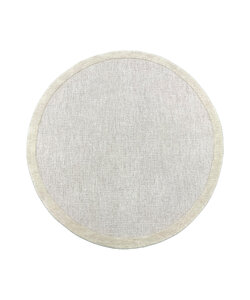 Rond vloerkleed laagpolig - Elena Border Taupe