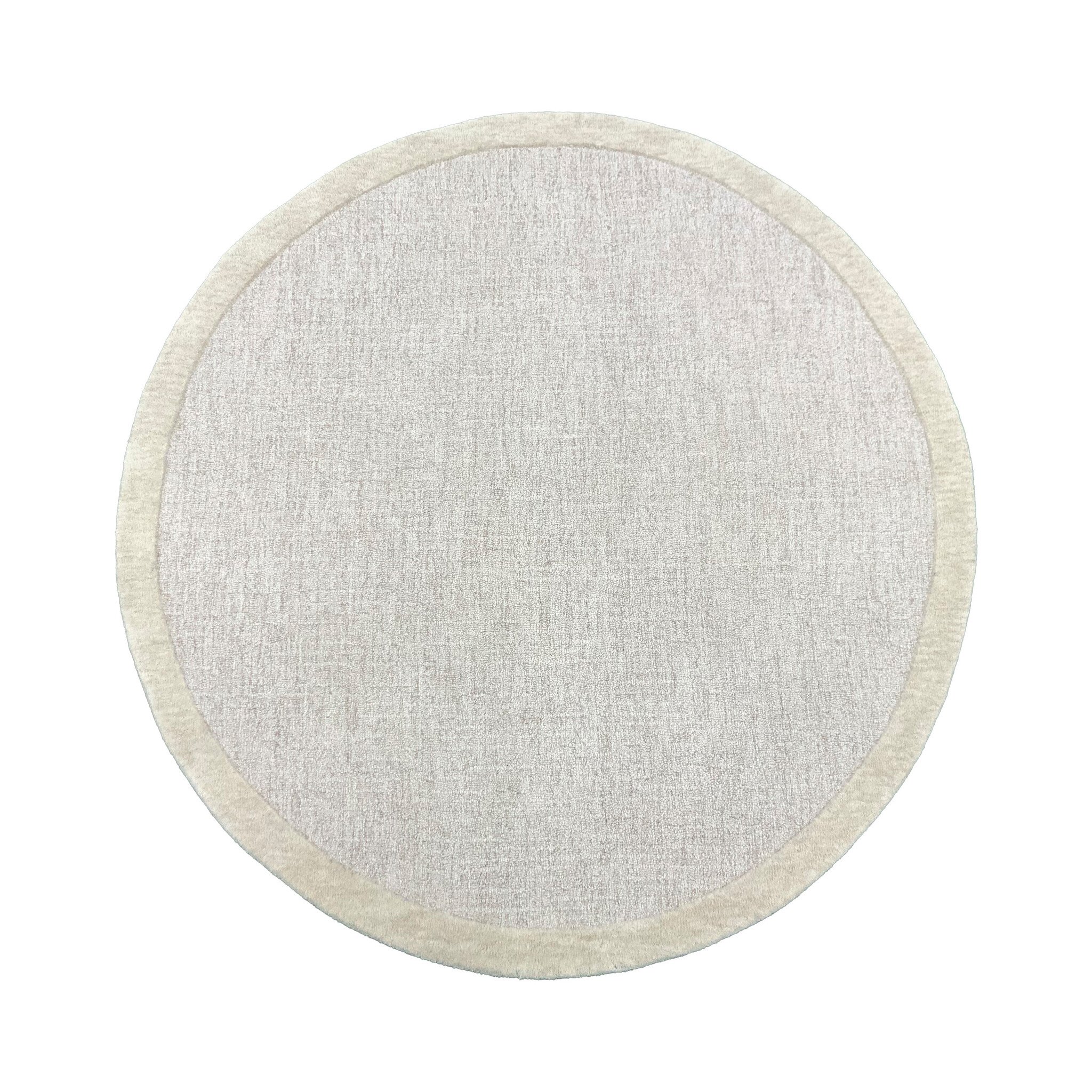Rond vloerkleed laagpolig - Elena Border Taupe - sfeer