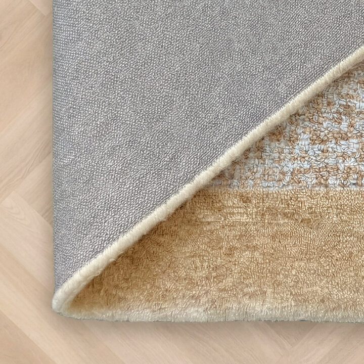 Rond vloerkleed laagpolig - Elena Border Bruin