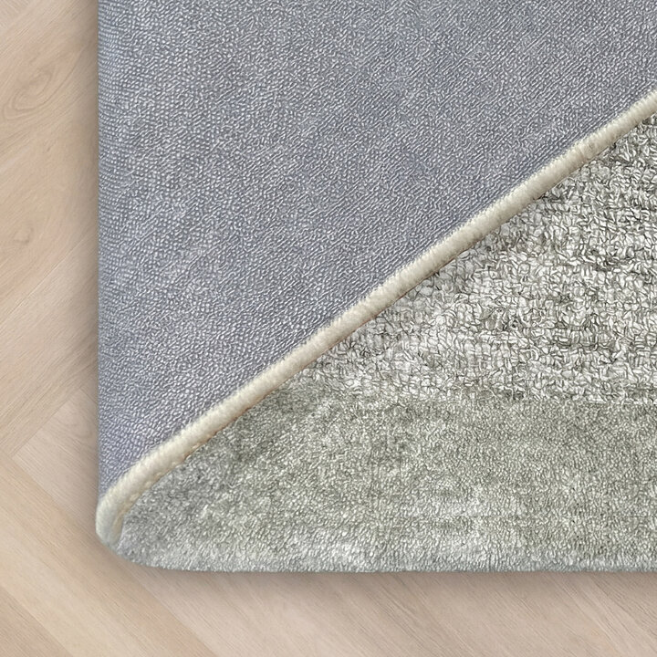 Rond vloerkleed laagpolig - Elena Border Groen