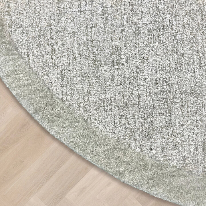 Rond vloerkleed laagpolig - Elena Border Groen