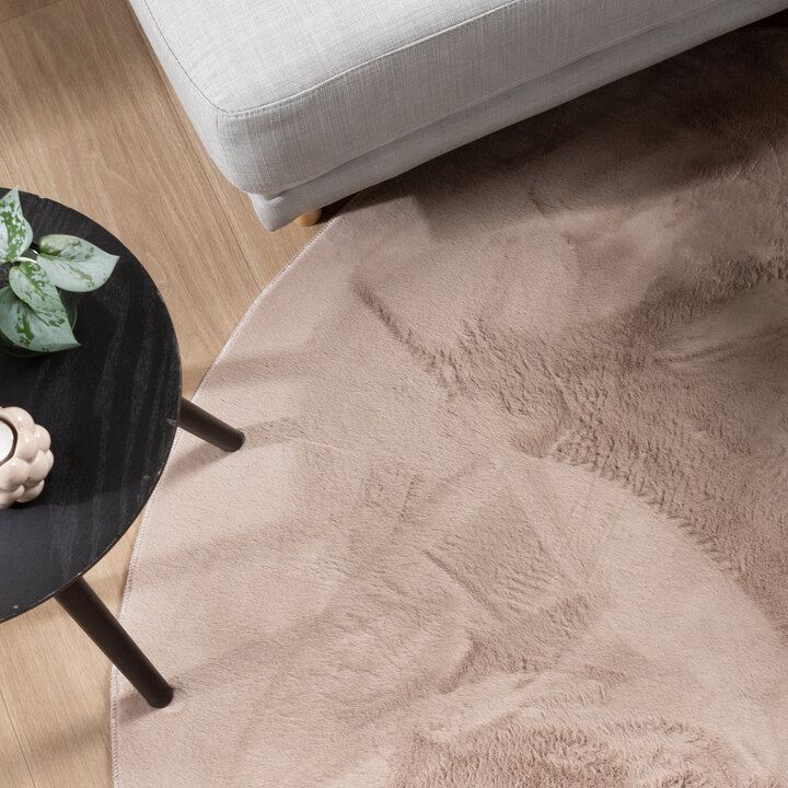 Ovaal laagpolig vloerkleed - Cozy Taupe
