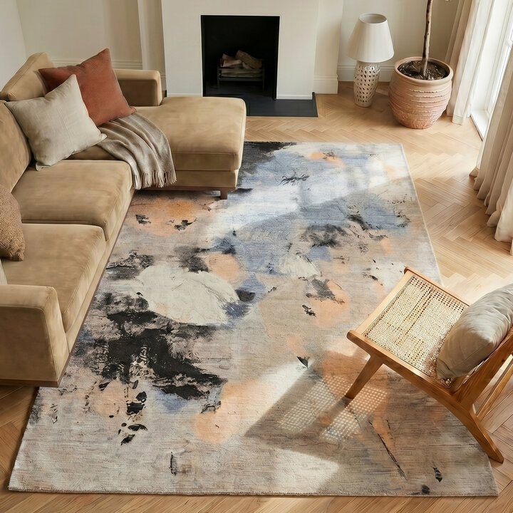 Abstract vloerkleed - Amelie Blauw