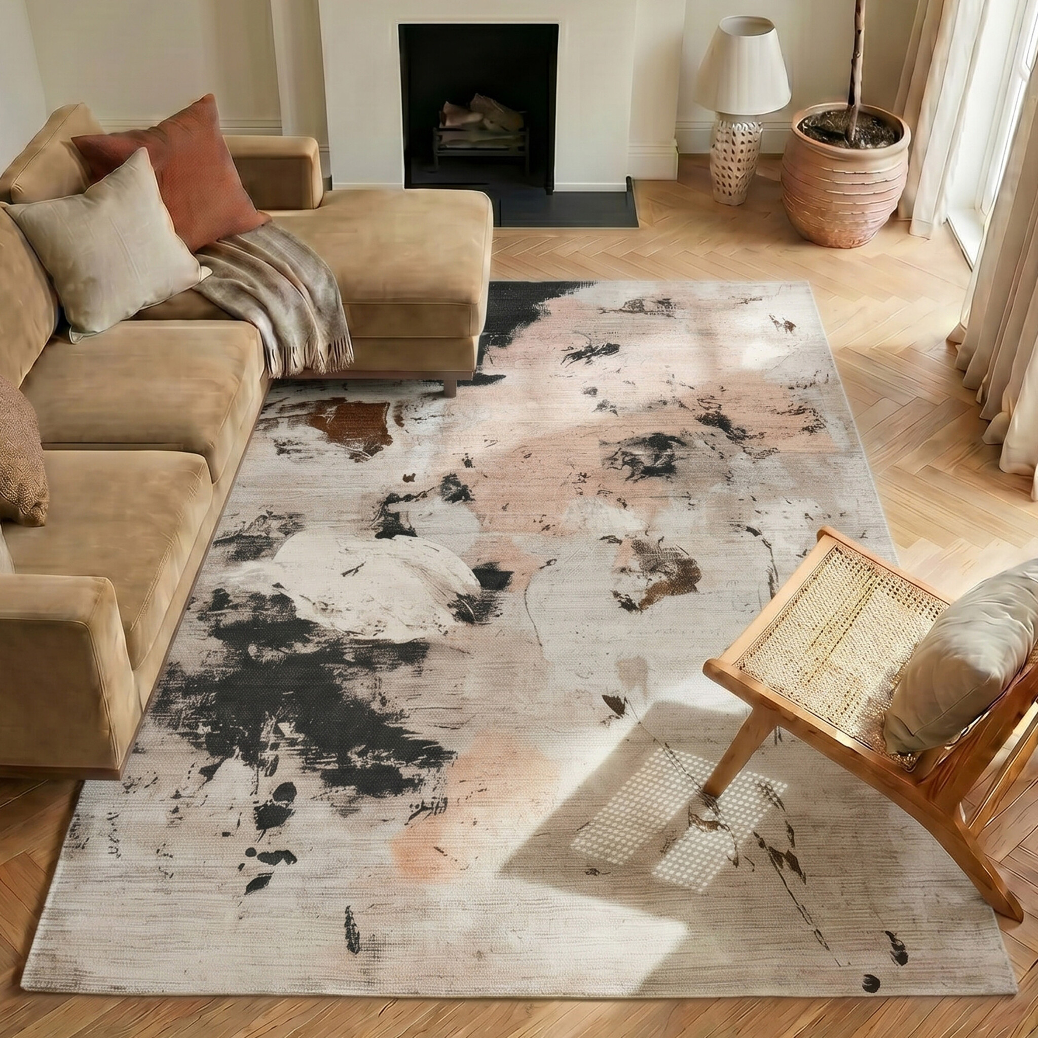 Abstract vloerkleed - Amelie Roze