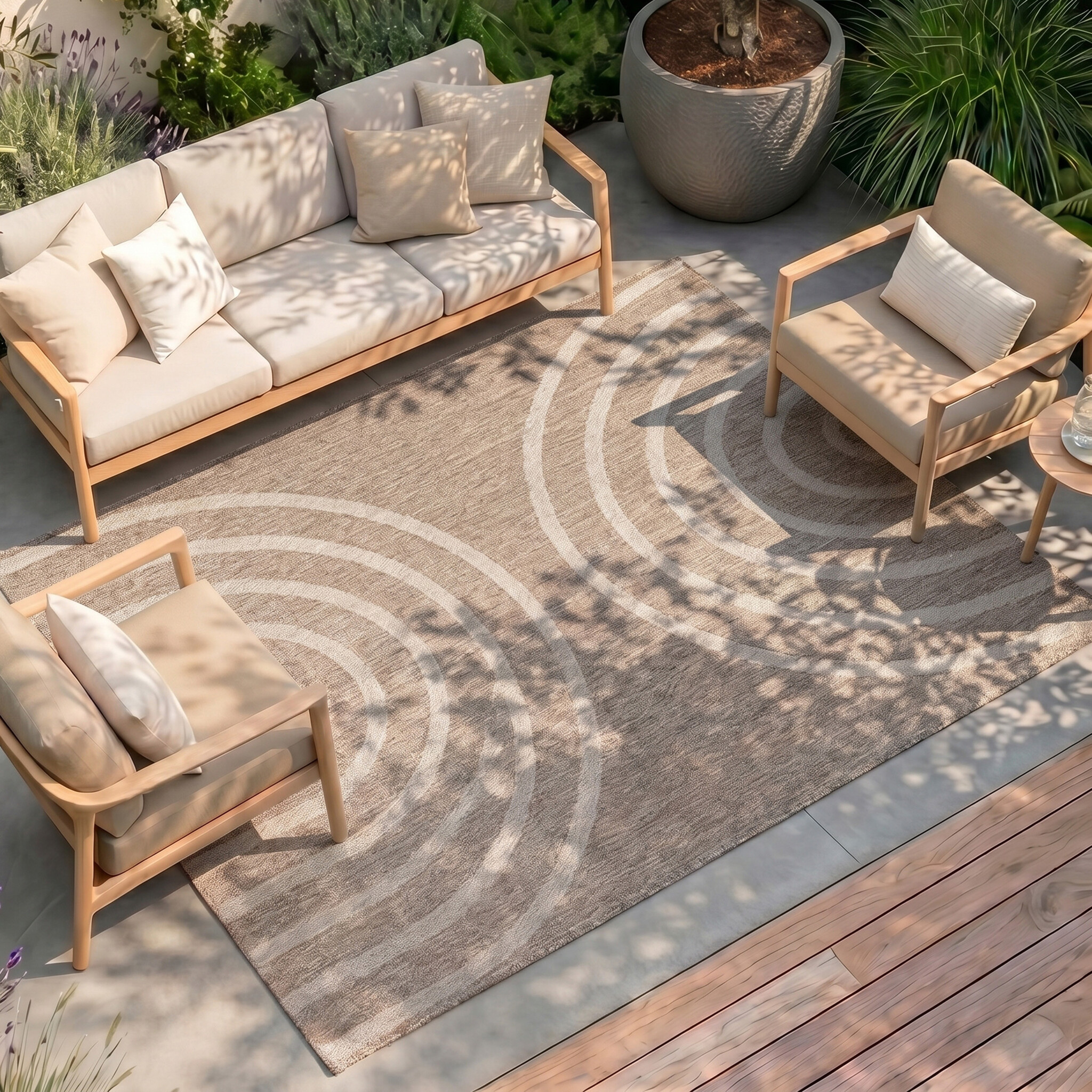 In- & Outdoor vloerkleed - Sierra Arches Beige/Creme