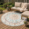 Rond vintage buitenkleed - Santo Medaillon Lichtblauw - thumbnail
