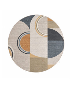 Rond wasbaar vloerkleed - Misha Blocks Multicolor