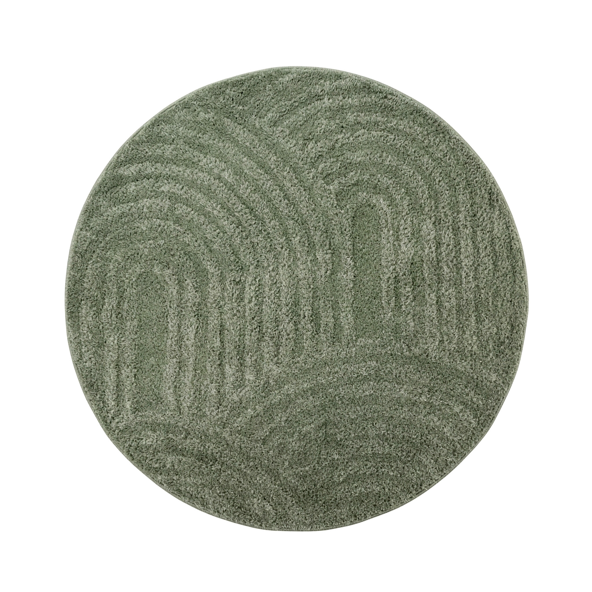 Rond Scandinavisch vloerkleed - Lova Arches Groen - sfeer