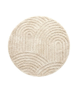 Rond Scandinavisch vloerkleed - Lova Arches Beige 