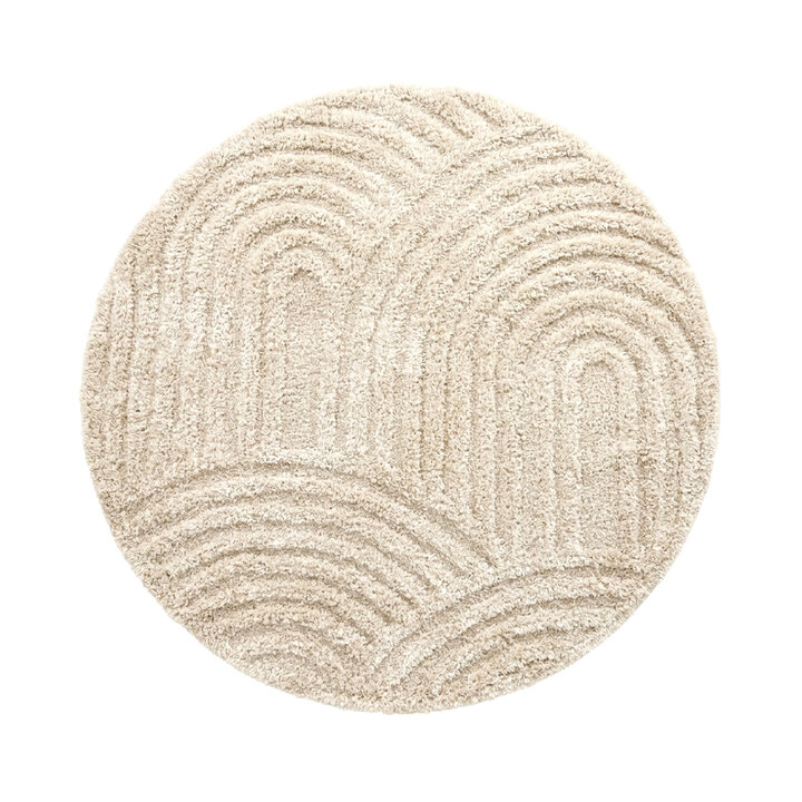Rond Scandinavisch vloerkleed - Lova Arches Beige 