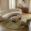 Rond vloerkleed - Isara Border Olijfgroen - thumbnail