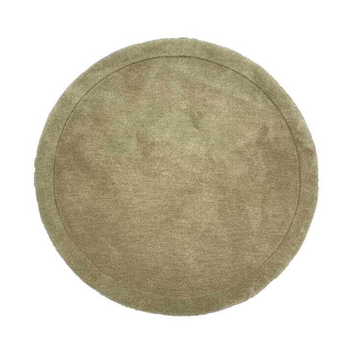 Rond vloerkleed - Isara Border Olijfgroen