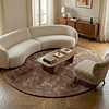 Rond vloerkleed - Isara Border Bruin - thumbnail