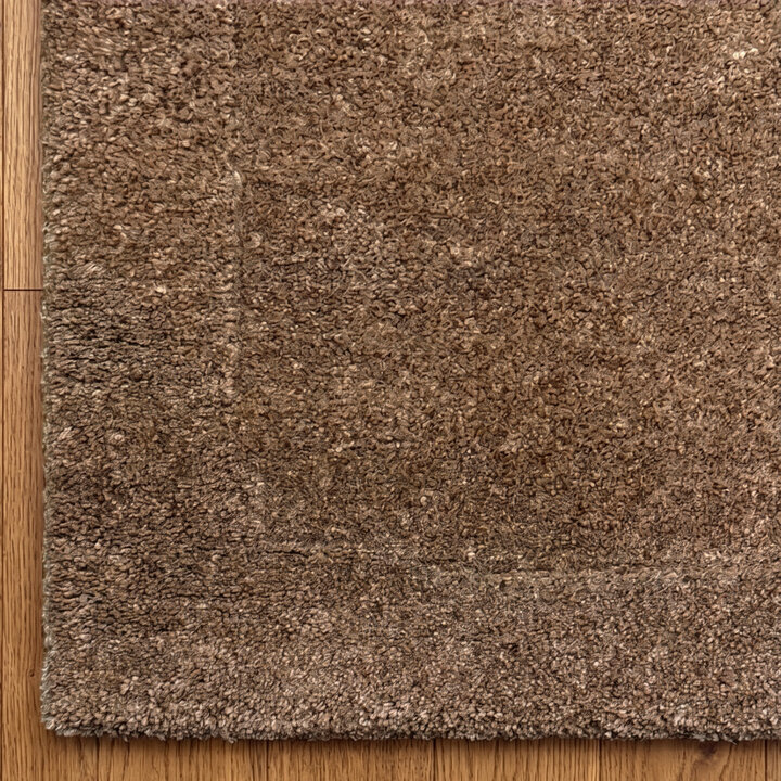 Wollen vloerkleed - Isara Border Bruin