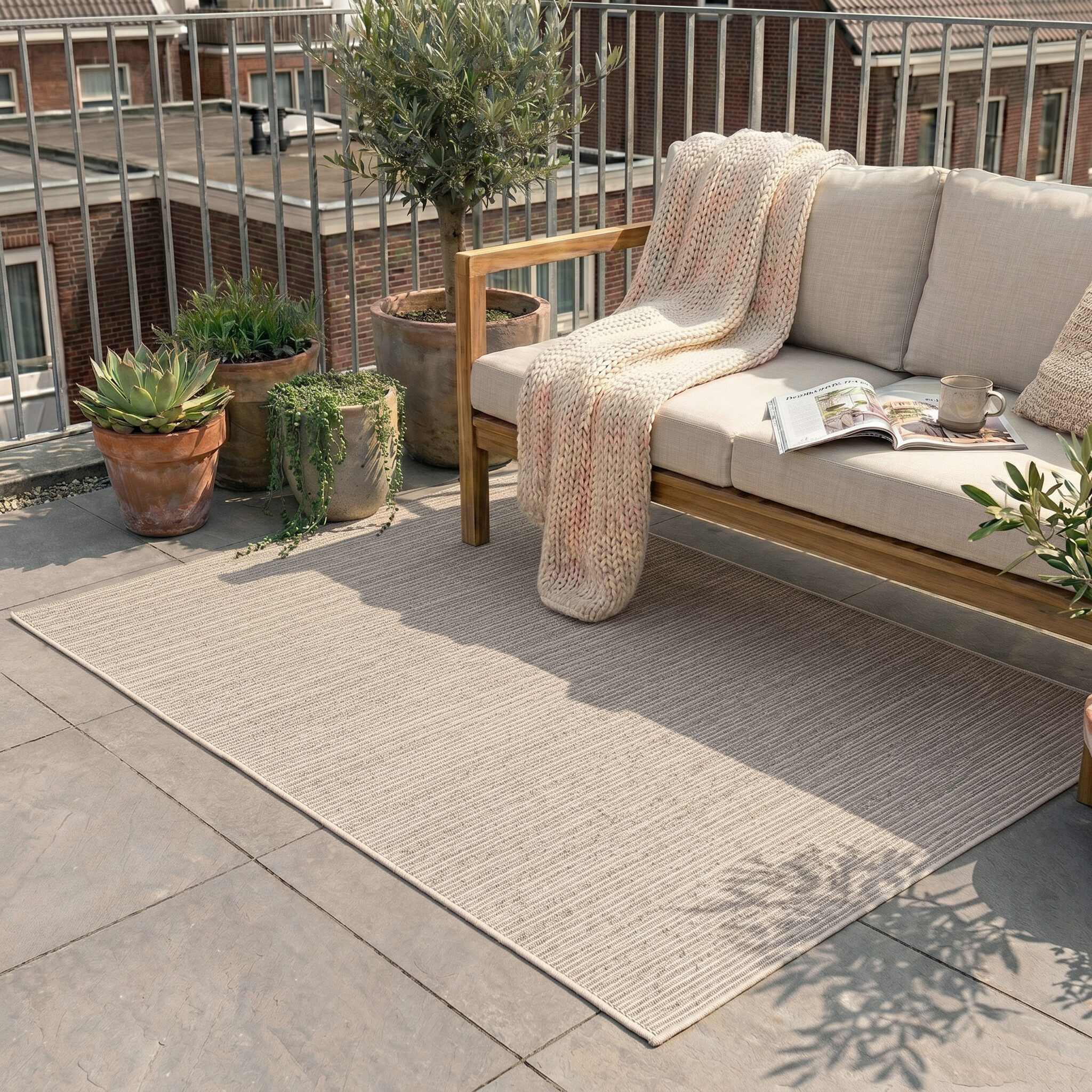 Jute buitenkleed - Nomad Melange Creme