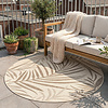 Rond jute buitenkleed - Nomad Leaves Creme - thumbnail