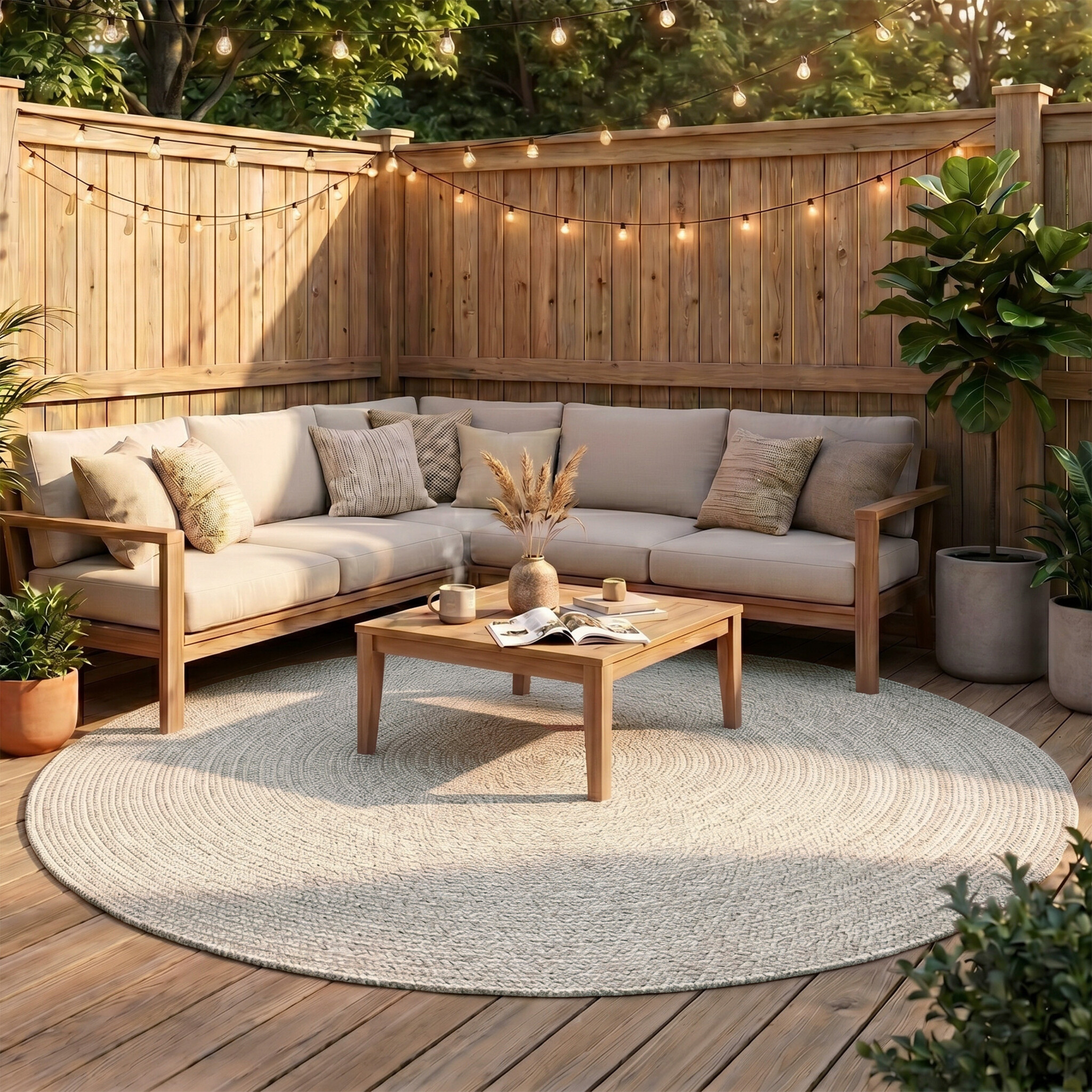 Rond binnen- & buitenkleed - Bali Wit